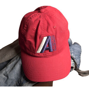 Aeropostale Hat Cap Strap Back Red Casual Cotton Dad One Size A Logo New York 87